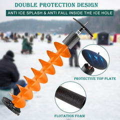 PPOLB Ice Auger Bit 40 inch aluminum shaft delivers strength with light weight.