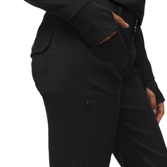 prAna Halle Straight Pant side view highlighting mobility and articulated knee design.