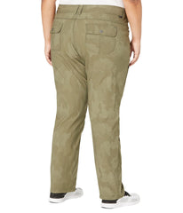 PrAna Halle Straight Pants II sage camo, back view with clean lines.