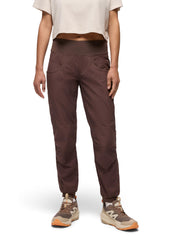 prAna Kanab Pant women's Mocha front view highlights breathable organic canvas for all-day comfort
