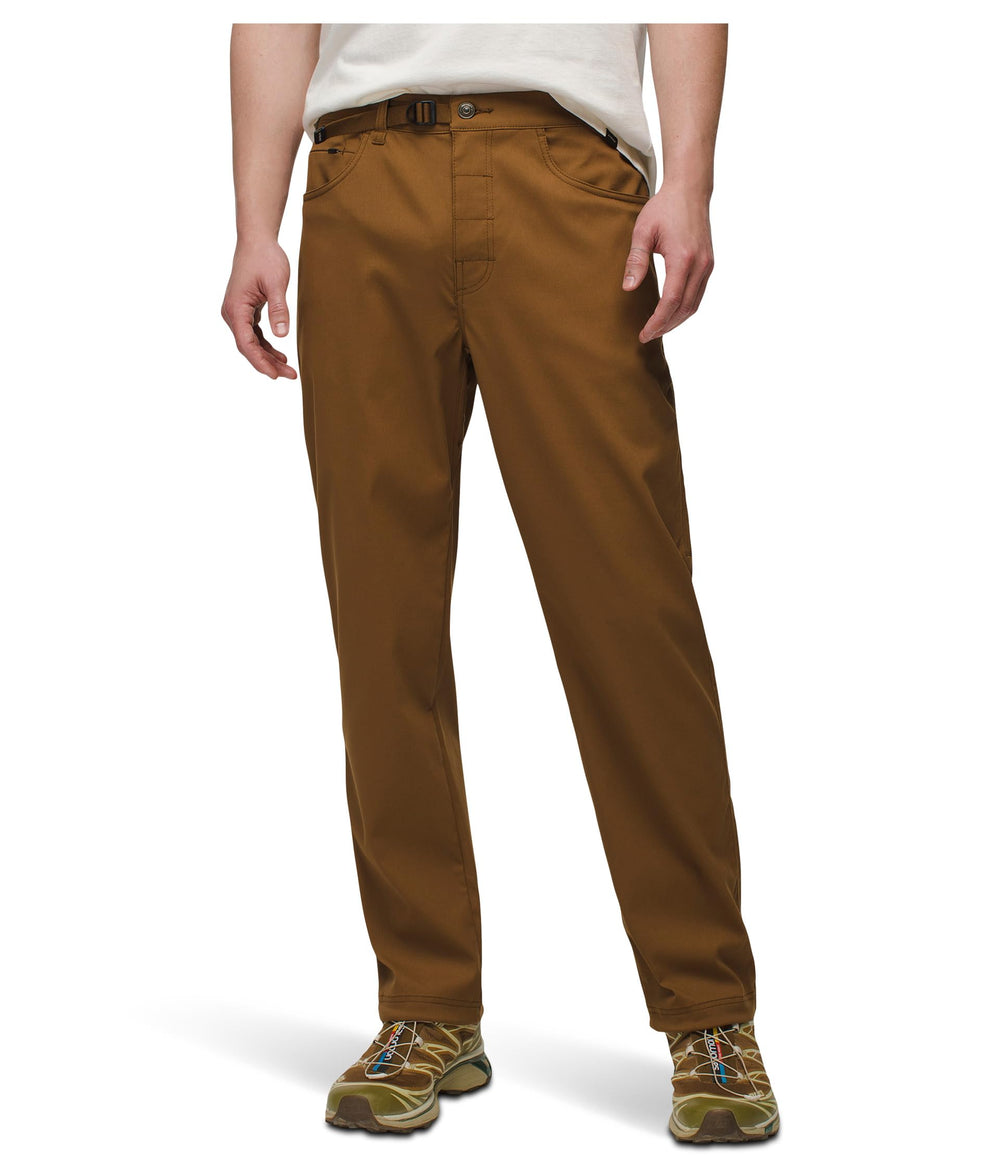 Prana mens Stretch Zion Top-Out Pants Sepia front view with PFAS-free DWR and UPF50+ protection.