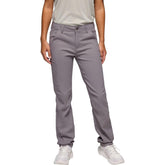Prana Stretch Zion mid-rise pewter pants, front view highlighting layered look over leggings