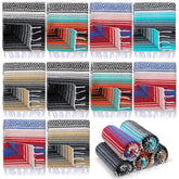 Preboun Mexican blanket bulk colorful serape stripes for outdoor picnics and beach days.