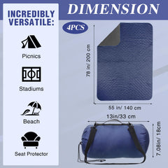 Preboun stadium blanket four-pack waterproof backing keeps you dry outdoors