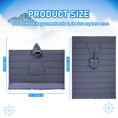 Preboun wearable hooded blanket in dark grey for travel and comfort.