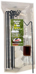PredatorPee 33 Day Dispensers on a ground stake for outdoor deployment.