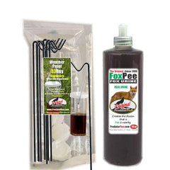 PredatorPee Fox Urine bottle shown for yard wildlife deterrence and marking.