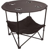 Preferred Nation 2-Tier Folding Camping Table setup demonstrates quick, tool-free assembly for outdoor use.