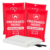 Prepared Hero blanket folded in a 4-pack, ready for immediate kitchen safety.