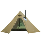 Preself 2P tipi tent interior view with mesh for airflow.
