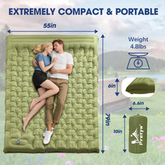 Pretyw 6 inch ultra-thick camping mattress setup showing plush cushioning