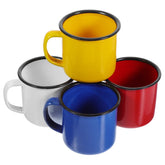 PRETYZOOM camping mug 4-pack with vintage enamel finish for outdoor use.