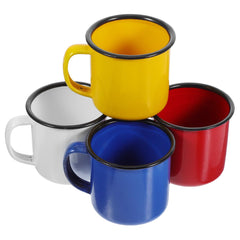 PRETYZOOM camping mug 4-pack with vintage enamel finish for outdoor use.
