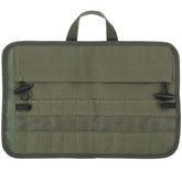 PRETYZOOM camping tableware roll closed view shows tidy utensil storage for outdoors.