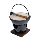 PRETYZOOM outdoor cast iron sukiyaki pot ready for open-fire cooking