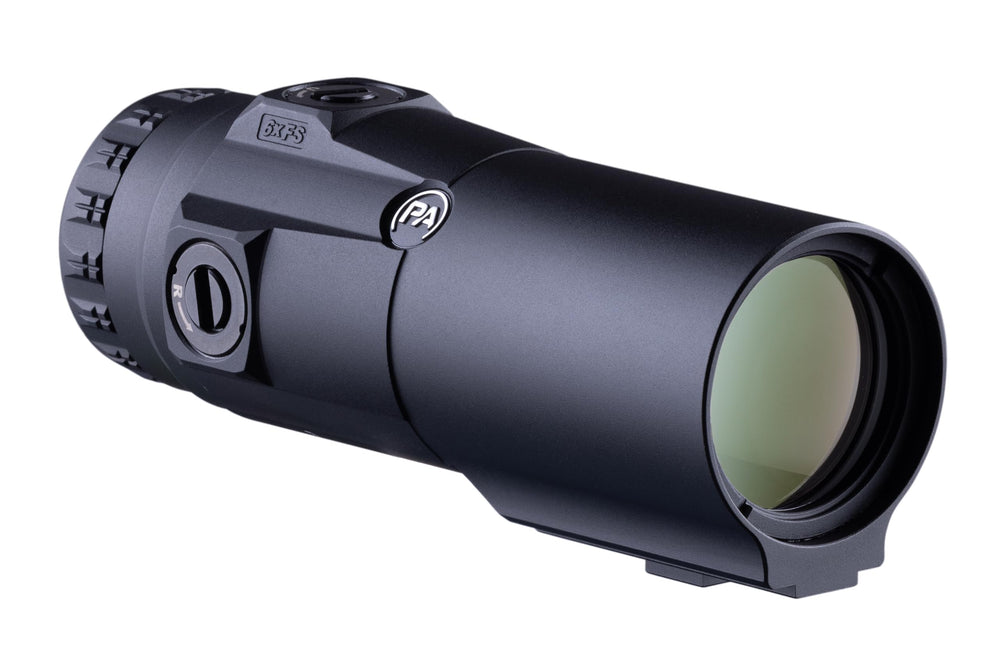 Primary Arms GLx 6X magnifier glass shows sharp clarity for precise targeting.