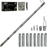 Prime Adventure fifteen-in-one survival staff extended for rugged trails and stability.