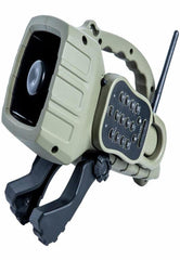 PRIMOS Dogg Catcher 2 remote view shows 100-yard predator call range.