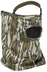 PRIMOS hunting mask in Mossy Oak Bottomland for field concealment.
