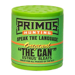 PRIMOS Original Can Deer Estrus Bleat Call green front view may attract bucks during pre-rut