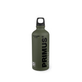 Primus fuel bottle 600ml green, side view, lightweight and durable for outdoor cooking