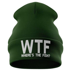 Printbox Originals green fishing beanie offers unisex comfort for Men, Women, and Children during outdoor trips.