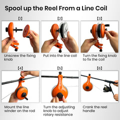Line transfer from reel to spool using the spooler grip