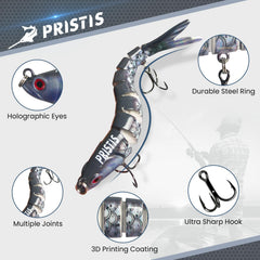 Ultra-sharp treble hooks with reinforced barbs on swimbait