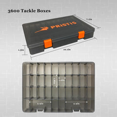 Pristis tackle trays removable dividers illustrate flexible grids for lures and hooks.