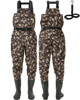 Pristis Taslan waders bootfoot setup showing reinforced boot for durability.