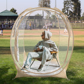 PrivatePod EighteenTek Pod front view, compact all-weather shelter for outdoor events.