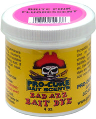 Pro-Cure Bad Azz Powder Dye in Brite Pink Fluorescent for high-visibility bait on large batches