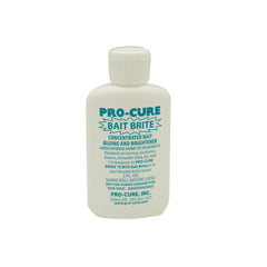 Pro-Cure Bait Brite Liquid bottle showing enhanced shine on lures for better appeal.