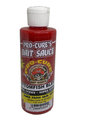 Pro-Cure Bottomfish Bait Sauce bottle with real bait scent for saltwater game fish.