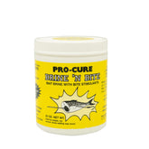 Pro-Cure Brine 'N Bite bait brine jar showing toughened bait and freshness.