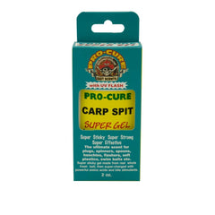 Pro-Cure Carp Spit Super Gel 2oz bottle with real bait scent for lure effectiveness.
