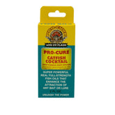 Pro-Cure Catfish Cocktail heavy liquid scent in yellow bottle attracting larger catfish