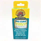 Pro-Cure Chartreuse Glow UV baitfish oil bottle highlights chartreuse scent for stronger bites