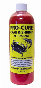 Pro-Cure Crab & Shrimp Attractant 16 oz bottle with red label