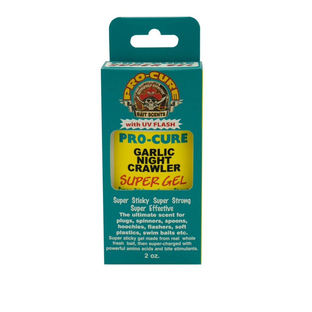 Pro-Cure Garlic Nightcrawler Sup Gel bottle with real bait scent attracting walleye