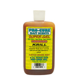 Pro-Cure Krill Super Gel 8oz bottle with bright orange gel for lures.