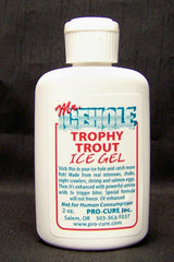 Close-up of UV-enhanced label on Pro-Cure Icehole Trout Gel