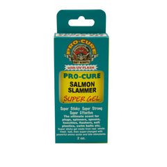 Pro-Cure Salmon Slammer Super Gel bottle boosts scent and visibility for targeted salmon fishing.