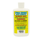 Pro-Cure Salmon Slammer Super Gel bottle pouring onto a lure to attract bites.