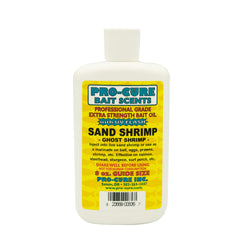Pro-Cure Sand Shrimp Bait Oil with UV Flash enhancing visibility during bites.