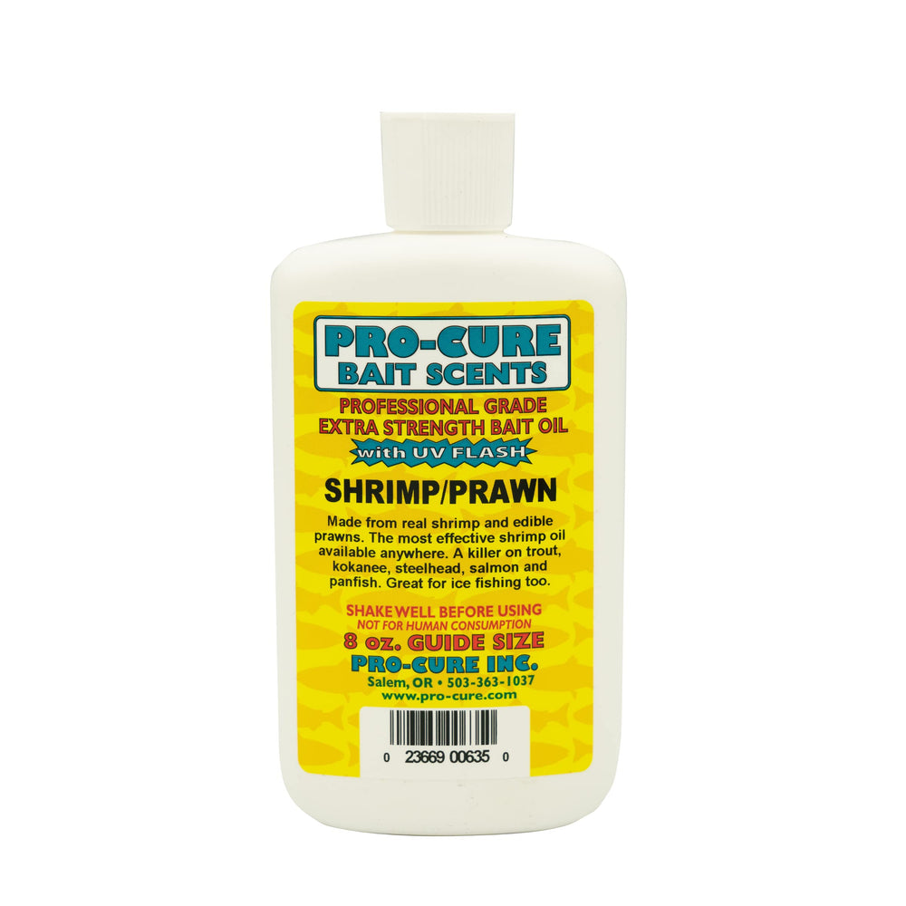 Pro-Cure Shrimp/Prawn Bait Oil pour shows easy scent application for fishing success