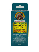 Pro-Cure Smallmouth Crush bottle front view, red formula enhances scent-based bites.