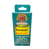 Pro-Cure Whitefish Super Gel bottle close-up showing real fish scent for fishing success.