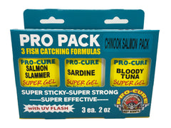 Pro Pack Salmon – Salmon Slammer, Sardine, and Bloody Tuna Super Gel scents for Chinook salmon