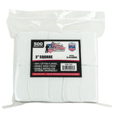 Pro-Shot gun cleaning patches, 3-inch, 500-count.